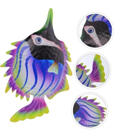 ABOOFAN 1pc Decorative Fish Wall Hanging Ornament Metal Fish Wall Art Wall Hanging Decoration The Fence Iron Purple 26x16.3cm - Buy Online on SooperMarket.com