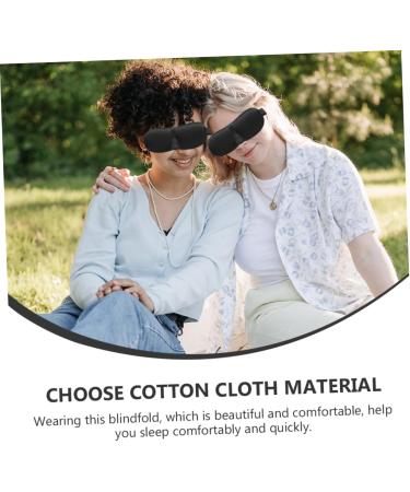Hemoton 3D Stereo Goggles Silk Sleep Mask Set - 5Pcs Cotton Silk Pillow & Eye Masks for Night Blindfold and Deep Sleep - Black - Buy Online on SooperMarket.com