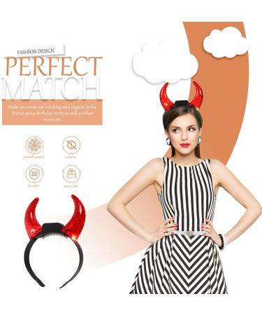FOMIYES Halloween Headband: Devil Horns Headband: LED Devil Horns Headwear - Red Glowing Devil Horns Devil Costume for Halloween Party Cosplay One Size - Buy Online on SooperMarket.com