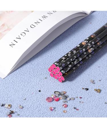 AMZLORD 4/12PCS Rhinestone Picker Pencil Set Self Adhesive Crystal Gem Pick Up Tools with Pencil Sharpener Dotting Wax Pen Nail Dotting Wax Pen Rose Red-12PCS - Buy Online on SooperMarket.com