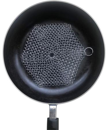 316 Premium Stainless Steel Cast Iron Cleaner & Scrubber - For Skillets, Dutch Ovens, Grill Pans - 8 Inch Hexagon - Buy Online on SooperMarket.com