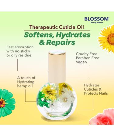 Blossom Heavenly Hemp Jasmine Cuticle Oil 0.42 fl. oz - Hydrating, Moisturizing, Strengthening - Infused with Real Flowers - Made in USA - Buy Online on SooperMarket.com