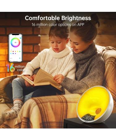 Buy Edup Lichtwecker Wake Up Light - Sunrise Simulation Bluetooth Speaker App Control 4 Alarms 16M Colors 7 Natural Sounds - Dimmable Night Light & USB Radio Adapter - Buy Online on SooperMarket.com