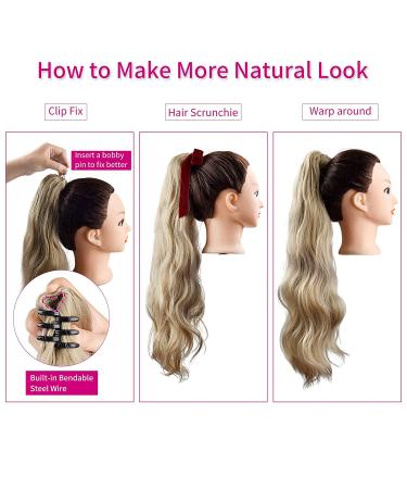REECHO 16 Inch Dark Blonde Ponytail Extension | Easy Claw Clip-In Hairpiece for Women - Buy Online on SooperMarket.com