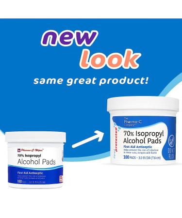 Pharma-C 70% Isopropyl Alcohol Pads - 100 Extra Large Pads | Made in USA - Buy Online on SooperMarket.com