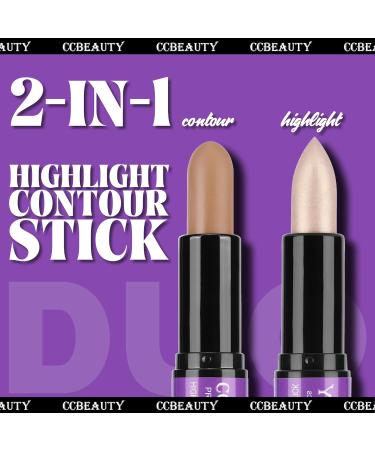 CCbeauty Cream Highlight and Contour Stick Shimmer Highlighter - Blonde/Mocha CC06 - Buy Online on SooperMarket.com