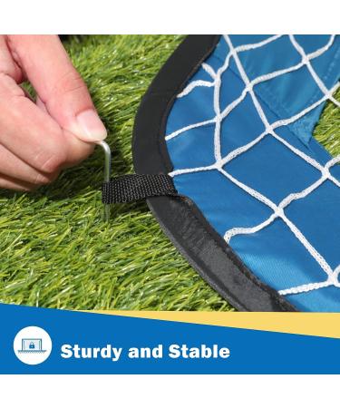 Folding Pop Up Soccer Goals Set 2 Pack - Portable Nets with Carrying Bag for Kids Indoor & Outdoor Games - Yellow & Blue - Buy Online on SooperMarket.com