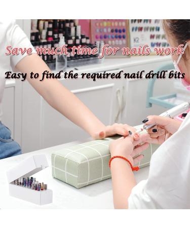 Fiezkaa Nail Drill Bits Holder Stand - 30 Holes Dustproof Case for Acrylic Nail Drill Bits - Salon Organizer and Storage Box - Buy Online on SooperMarket.com