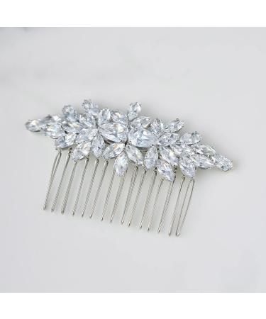 SWEETV Rhinestone Wedding Hair Comb - Bridal Crystal Hair Clip for Bridesmaids, Silver-01 - Buy Online on SooperMarket.com
