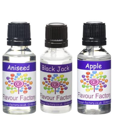Flavour Factory DIY Food Flavouring Concentrates for E-Liquids Aniseed Black Jack Apple (3 x 28.5ml)