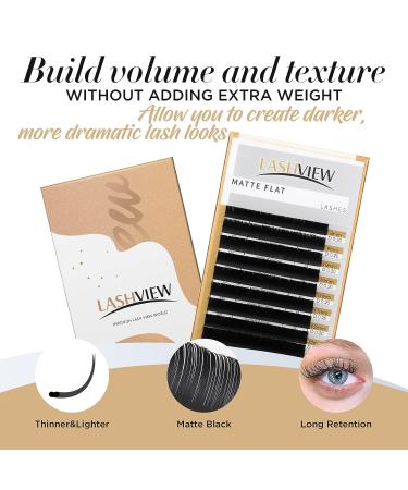 LASHVIEW Ellipse Flat Eyelash Extensions 0.15mm C Curl Mixed Tray 8-15mm - Mink Black Individual Lashes for Professional Salon Use - Buy Online on SooperMarket.com