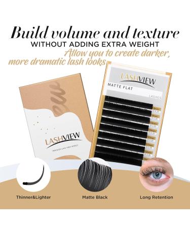 LashView 0.20mm D Curl Ellipse Flat Eyelash Extensions - Soft & Easy Application Mixed Tray (1 Pack) - Buy Online on SooperMarket.com
