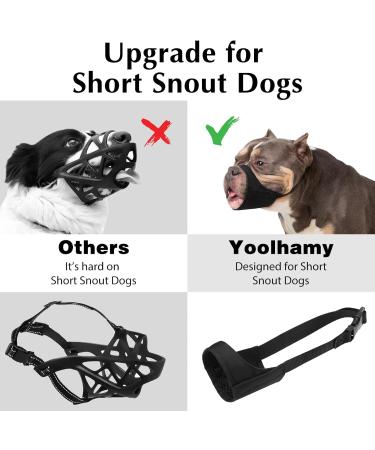 YOLHAMY Soft Dog Muzzle for Pitbull Rottweiler American Bully & Boxer - Prevent Biting & Barking | Best for Medium & Large Short Snouts | XL Fur Care - Buy Online on SooperMarket.com