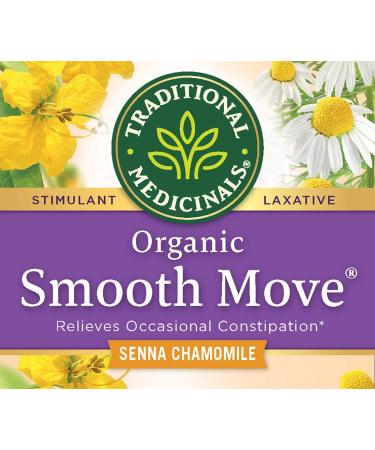 Organic Smooth Move Tea - Senna & Chamomile Herbal Blend, 32 Total Bags for Occasional Constipation Relief (Pack of 2) - Buy Online on SooperMarket.com