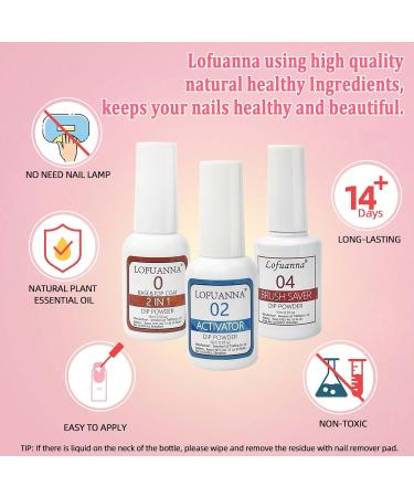 Dipping Powder Liquid Set Nail Dip Powder Liquid with 15ml 2 in 1 Base & Top Coat Activator and Brush Saver for Dip Powder Starter Kit No UV/LED Nail Art Manicure for Home DIY Salon - Buy Online on SooperMarket.com
