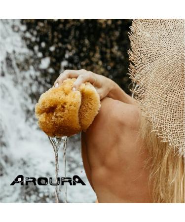 AROURA Natural Sea Wool Sponge | Shower & Bath Sponge | Natural Loofah | Sea Sponge for Body Care | Sea Sponge for Facial Cleansing & Body Washing | Natural Sponge Size 3 (11-12 CM) - Buy Online on SooperMarket.com