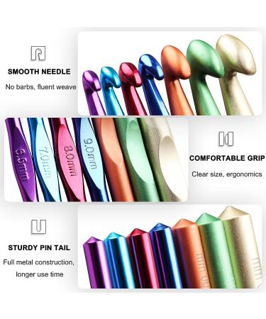 Coopay 7pcs Large Metal Crochet Hook Set - Chunky Crochet Needles for Blankets & Rugs - Ideal Giant Crochet Kit - Aluminum Hooks 15mm to 6.5mm - Buy Online on SooperMarket.com