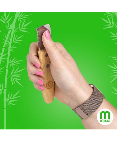 Mikki Bamboo Stripping Knife for Dog Grooming - Anti-Rust Blades - Easy Hold Handle - Fine Tooth for Silky Coated Dogs - Buy Online on SooperMarket.com
