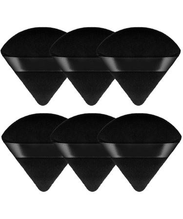 WLLHYF Triangle Powder Puff Set - 6 Piece Soft Velour Makeup Sponges for Mineral Powder, Loose Powder, Wet Dry Foundation - Beauty Tool for Body and Face - Black - Buy Online on SooperMarket.com