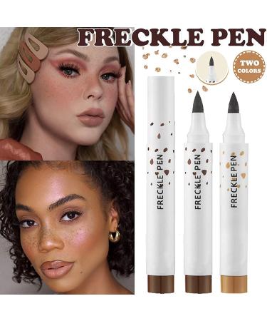 Lovelycat Freckle Pen Faux Freckle Pen Colour Pop Freckle Pen Supernaturally realistic freckles makeup brush Fantastic freckles pen Long-lasting waterproof soft-point absorbent pen for a natural and easy makeup look (Double) - Buy Online on SooperMarket.com