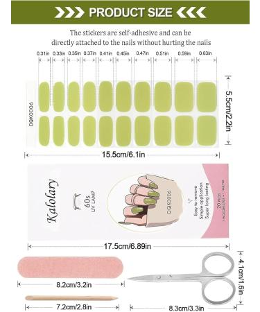 Kalolary Gel Nail Polish Strips Nail Gel Art Sticker Waterproof Full Nail Wraps Decal Sets with Scissors Nail File and Stick for Women Girls Nail Art Decor (UV/LED Lamp Required)-6 - Buy Online on SooperMarket.com