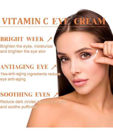 Vitamin C Eye Cream For Dark Circles Vitamin C Eye Cream Anti Aging Vitamin C Brightening Eye Cream For Brighten Skin Around the Eyes Eye Cream Targets Fatigue Dullness And Crow'S Feet - Buy Online on SooperMarket.com