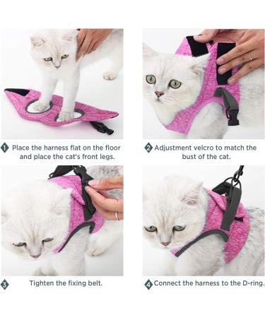 WD&CD Cat Harness and Leash Set Escape Proof Cat Harness Adjustable Soft Cat Walking Jackets with Retractable Cat Leash For Pet Puppy Pink Medium Medium Pink - Buy Online on SooperMarket.com