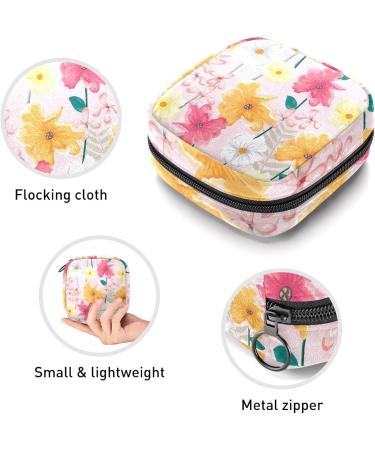 Anna Cowper Pink Flower Sanitary Napkin Storage Bag - Portable Period Pouch for Women and Teen Girls - Multi-colored - 1 Pcs - Buy Online on SooperMarket.com
