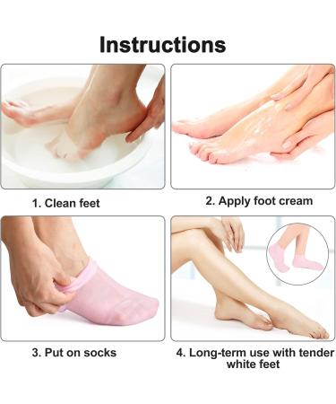 3 Pairs Moisturizing Gel Socks for Men & Women | Foot Care for Dry Cracked Feet - Multicolored - Buy Online on SooperMarket.com