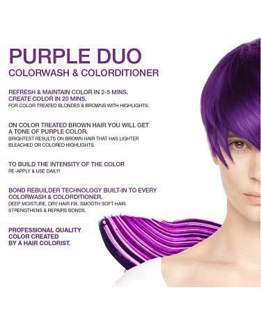 Celeb Luxury Viral Duo Purple Color Depositing Shampoo & Conditioner Set + Bondfix Rebuilder - Vegan Semi Permanent Hair Dye - Buy Online on SooperMarket.com