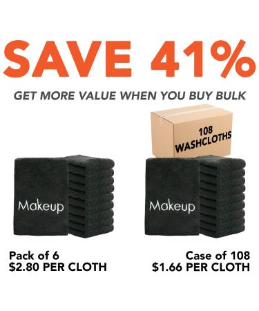 Arkwright Microfiber Makeup Remover Cloths - 6-Pack Black 13x13 Inch Soft Coral Fleece - Buy Online on SooperMarket.com