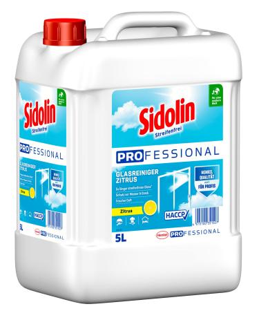 Sidolin Professional Citrus glass cleaner window cleaner for a perfect shine and against micro cracks 5 l canister
