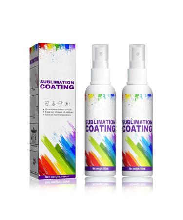 Sublimation Coating Spray  Sublimation Spray for Cotton Shirts  Polyester  T-Shirts  Carton  Wood Canvas  Handbag  Quick Dry & Super Adhesion  High Gloss Sublimation Coating for All Fabric 2X100ML
