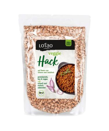 Lotao veggie hack bio (1000g) - vegan hack: sustainable & high quality |70% protein: pea protein & jackfruit |Diversity for vegan foods: Bolognese sauce burger chili sin carne and much more.1 kg (1 Pack)