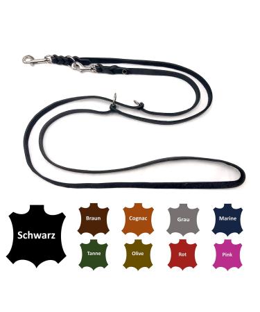 Dog liner Small dogs / large dogs 2m / 2.40m / 2.80m / 3.50m / 5m Double linen adjustable (2.40m x 12mm black) 2.40m x 12mm black