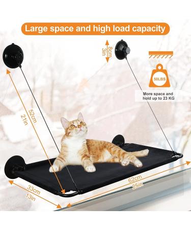 Cat Window Hammock Perch Bed for Large Cats | Upgraded Suction Cups | Black - Buy Online on SooperMarket.com