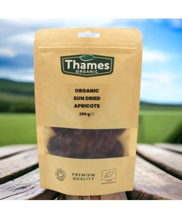Sun Dried Apricots - Certified by Soil Association - Delicious Nutritious Convenient - All Natural No Added Sugar Non-GMO Unsulphured - Digestive - Thames Organic 1kg - Buy Online on SooperMarket.com