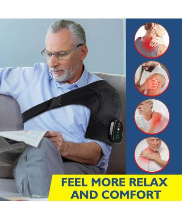 Heated Shoulder Massager Brace Support with Vibration Heating Electric Shoulder Wrap with Massage 3 Modes Cordless Vibration Shoulder Pad for Men and Women Fits for Left or Right Shoulder Black Black Large - Buy Online on SooperMarket.com