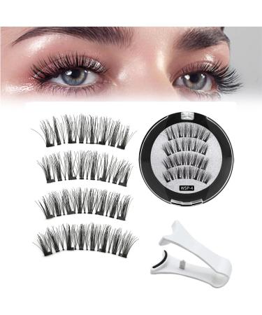 Lumentes Magnetic Eyelashes Lumentes Magnetic Lashes Magnetic Eyelashes Without Eyeliner Reusable Magnetic Eyelashes with Applicator No Glue or Liner Needed (Color : WSP-4)