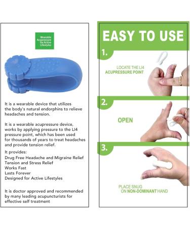 Fydun 8-Pack Hand Pressure Point Tools Plastic Hand Acupressure Clips for Migraine Relief Between Thumb and Index Finger Wide Range of Uses (Blue) - Buy Online on SooperMarket.com