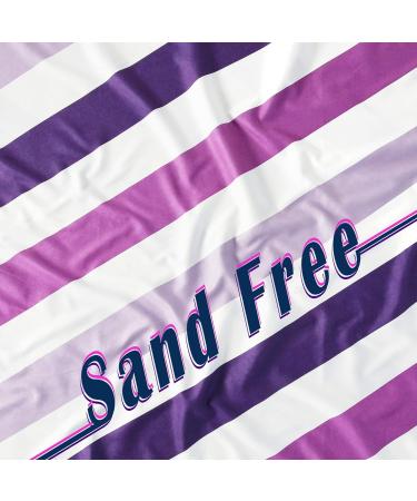 Whale Flotilla Microfiber Large Beach Towel - Quick Dry, Sand Free, Cooling, Portable - Super Absorbent Striped Towel Set for Kids/Adults - 30x60 Inch Purple - Buy Online on SooperMarket.com