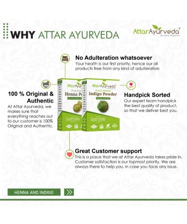Attar Ayurveda Natural Dye for Black Hair - Henna & Indigo Combo Pack (400g) - Herbal Hair Color Solution - Buy Online on SooperMarket.com