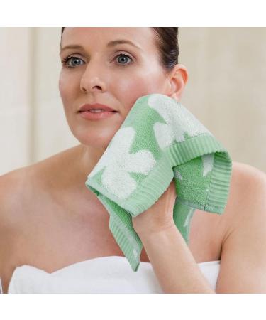 12 Pack Clover Washcloths - Soft & Absorbent Face and Body Wash Cloths in Mint Green - Buy Online on SooperMarket.com