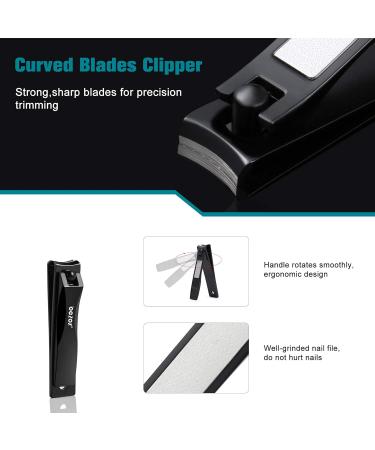 BEZOX Nail Clippers Set Heavy Duty Stainless Steel Toenail Clippers for Thick Nails - Curved and Straight Blade Cutters for Precise Nail Shaping and Cuticle Trimming - Buy Online on SooperMarket.com