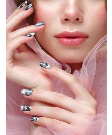 Kalolary Nail Foil Self-Adhesive - 12 Sheets Marble Rages Full Wraps Nail Polish Stickers | Nail Art & DIY Decoration with Nail File - Buy Online on SooperMarket.com