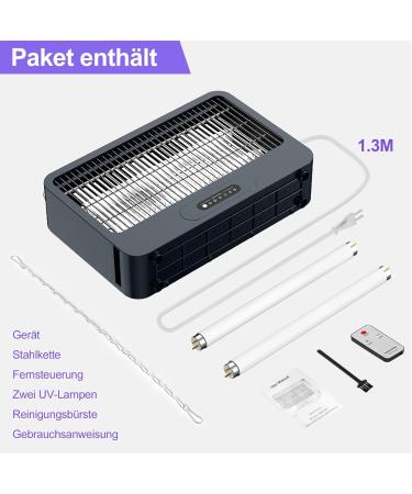 High-Power Electric Insect Destroyer | Double-Sided Fly Trap with Remote Control | 4000V Mosquito Trap for Kitchen Bedroom & Office (Gray) - Effective 100 m Coverage - Buy Online on SooperMarket.com