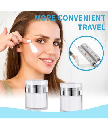 2Pcs 30ml Airless Pump Cream Jar Travel Bottles for Lotions & Makeup - Buy Online on SooperMarket.com