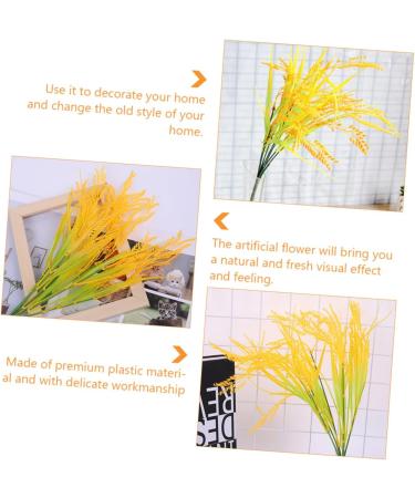 MAGICLULU 4pcs 7 Simulated Rice Bouquet of Flowers Artificial Vase Decor Wheat Sheaves for Decorating Natural Dried Flowers Dried Wheat Stalks Greenery Decor Straw Paddy Plastic - Buy Online on SooperMarket.com