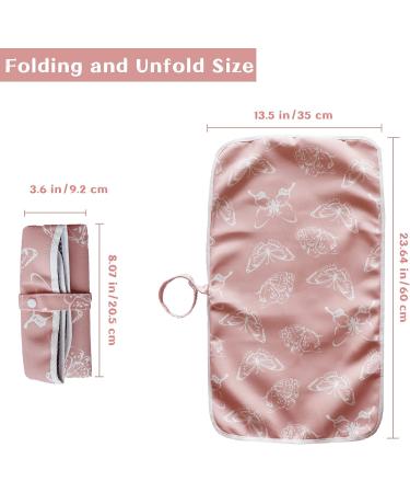 Portable Changing Mat | Foldable Travel Urinal Pad | Waterproof Nappy Change Mat - 60cm x 35cm - Pink - Buy Online on SooperMarket.com