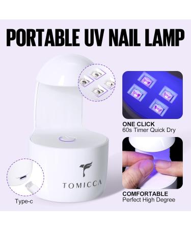 Shop Tomicca 8-in-1 Nail Tips & Glue Gel Kit | 240 PCS Soft Gel Full Cover Extensions with UV Lamp - Perfect Ballerina Shape - Buy Online on SooperMarket.com